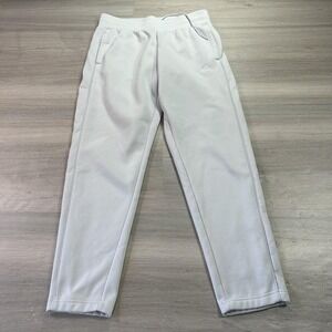 Adidas Performance Pants Womens Medium Gray Fleece Joggers Tapered Logo JG6021‎